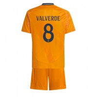 Camisa de Futebol Real Madrid Federico Valverde #8 Equipamento Secundário Infantil 2024-25 Manga Curta (+ Calças curtas)